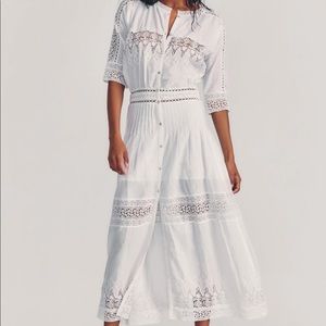 LoveShackFancy Beth Dress, White, Size Small
